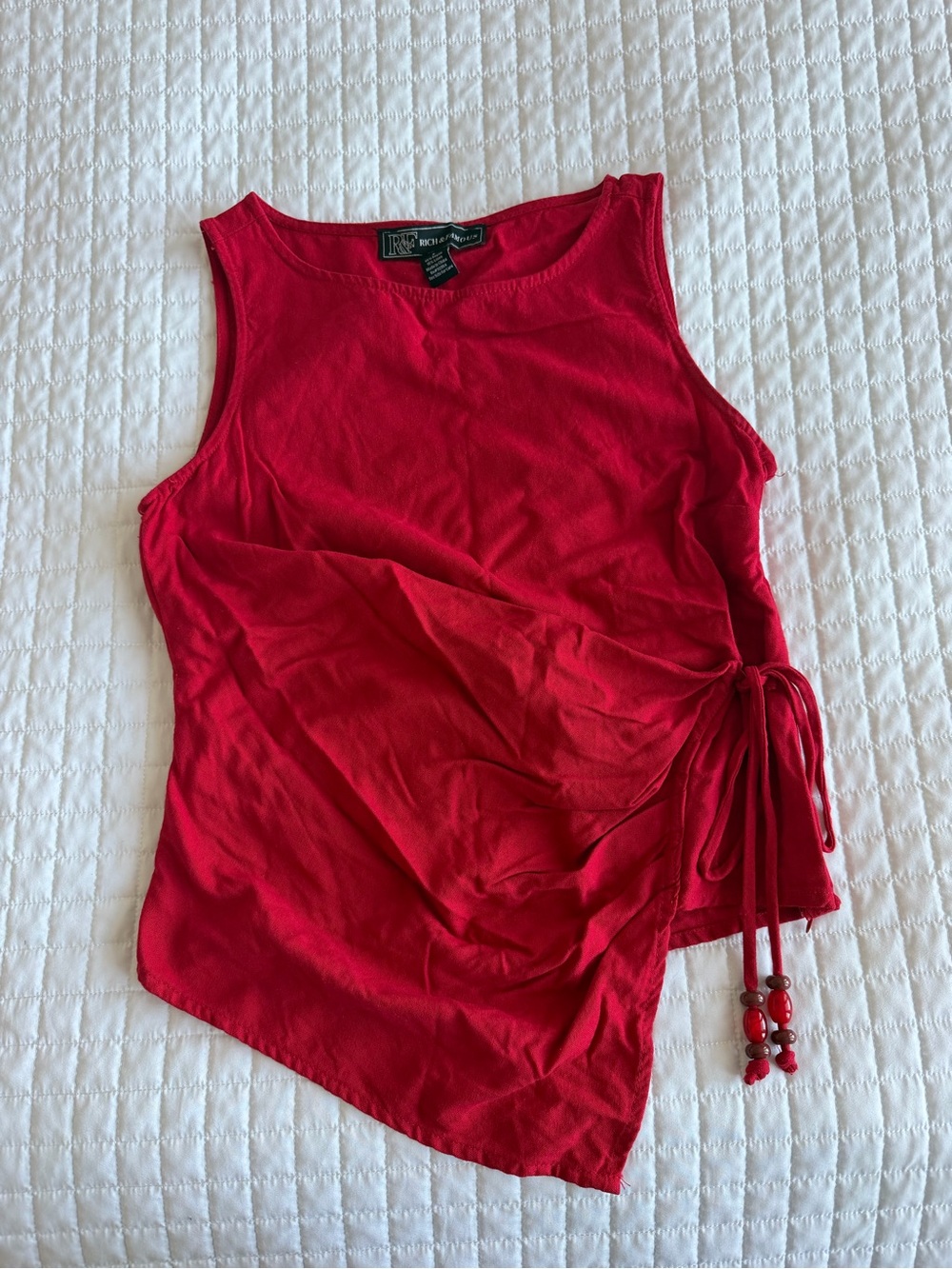 Red Side-Tie Sleeveless Top